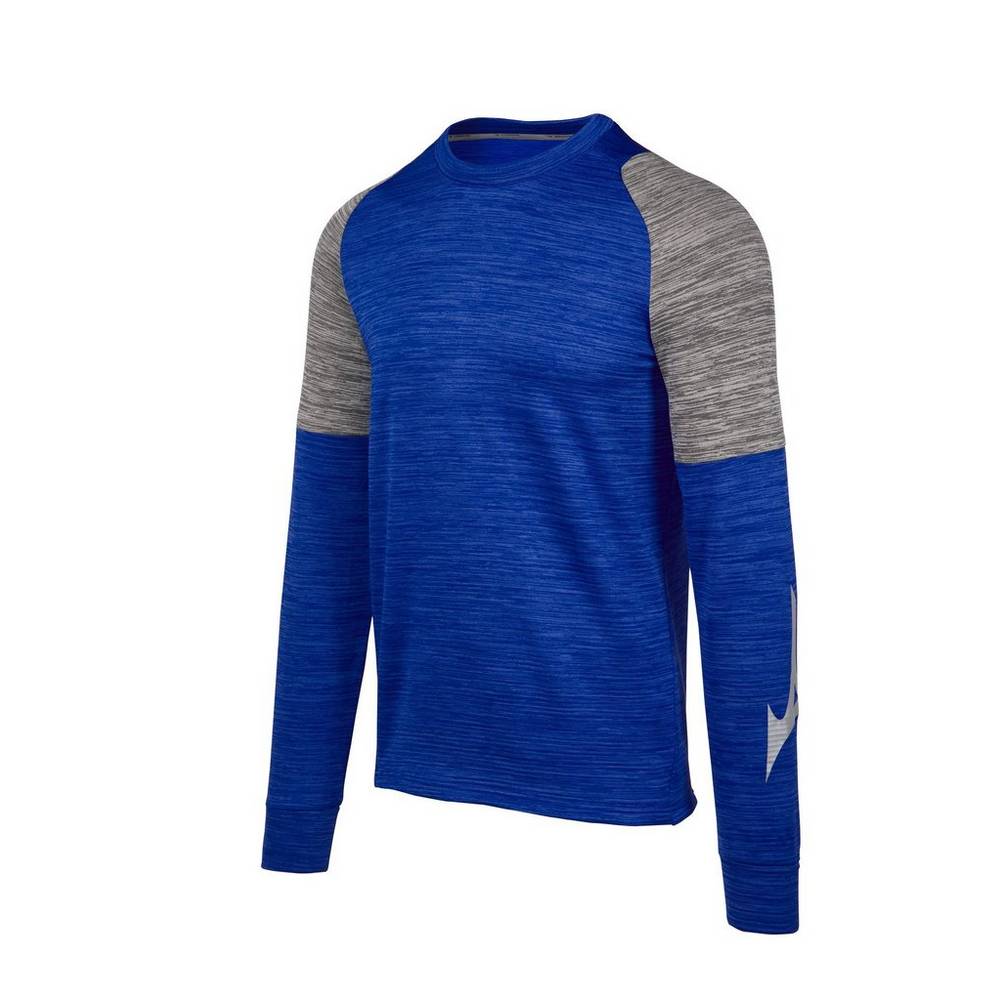 Mizuno Velocity Long Sleeve Crew Férfi Futópóló Királykék FJR041359